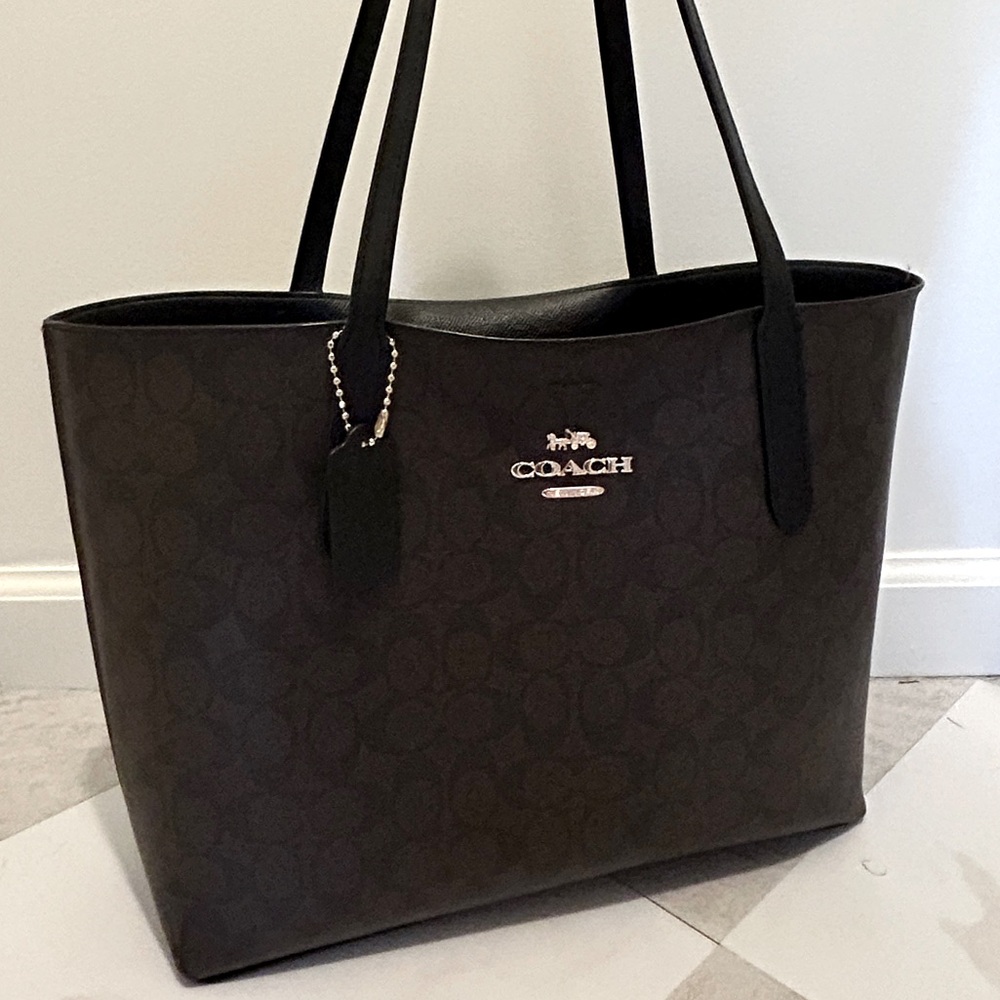 Coach Dark Brown Signature Tote